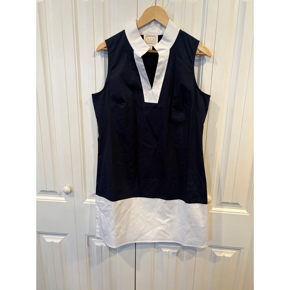 Sail To Sable Navy And White Tank‎ Dress Size Large